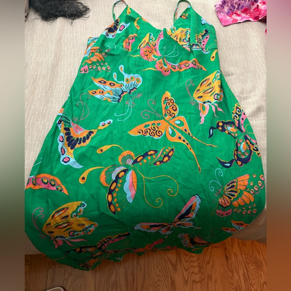 H&M Green Sleeveless Sundress with Spaghetti Straps